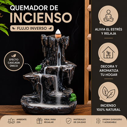 Quemador Incienso Efecto Cascada "Montaña"