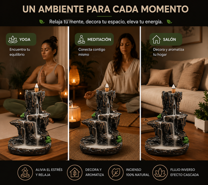 Quemador Incienso Efecto Cascada "Montaña"